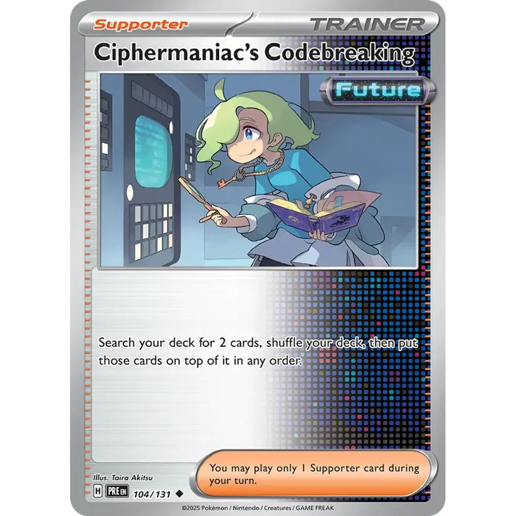 Ciphermaniac's Codebreaking 104/131 Uncommon SV: Prismatic Evolutions Pokemon Near Mint (NM) przód