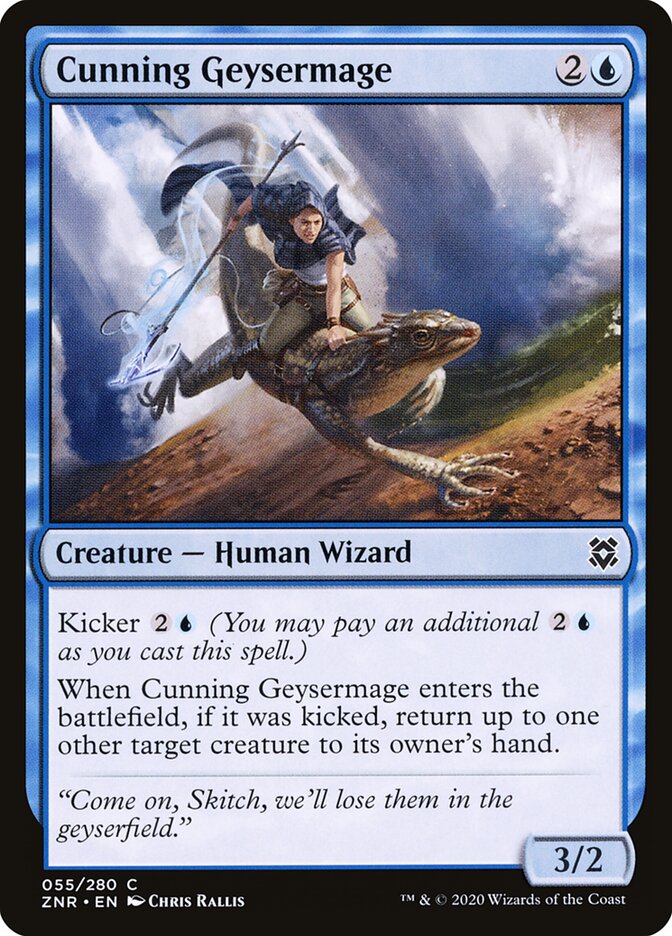 Cunning Geysermage 55 Common Zendikar Rising Magic: The Gathering Near Mint (NM) przód