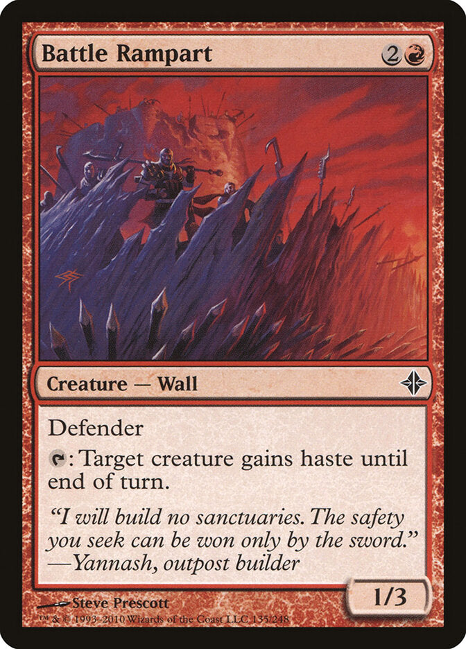 Battle Rampart 135 Common Rise of the Eldrazi Magic: The Gathering Lightly Played (LP) przód