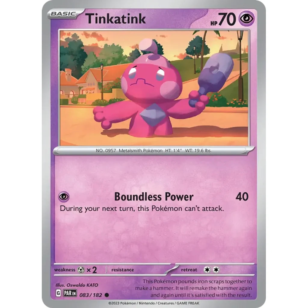 Tinkatink 083/182 Common Paradox Rift Pokemon Near Mint (NM) przód
