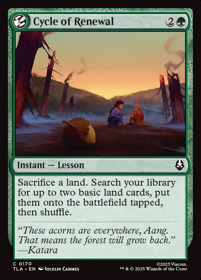 Cycle of Renewal 170 Common Avatar: The Last Airbender Magic: The Gathering Near Mint (NM) przód