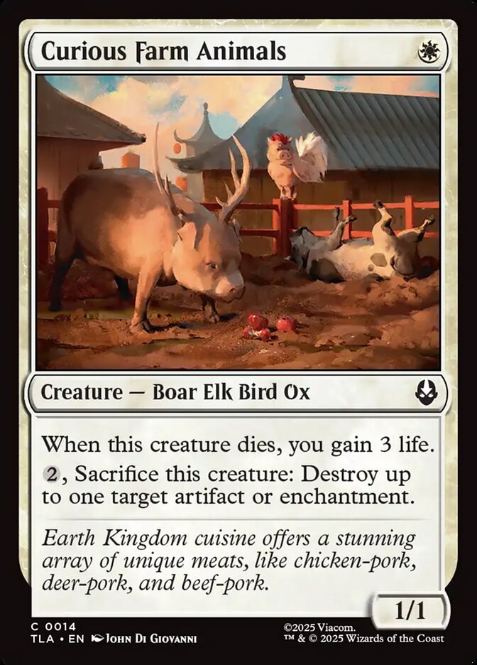 Curious Farm Animals 14 Common Avatar: The Last Airbender Magic: The Gathering Near Mint (NM) przód