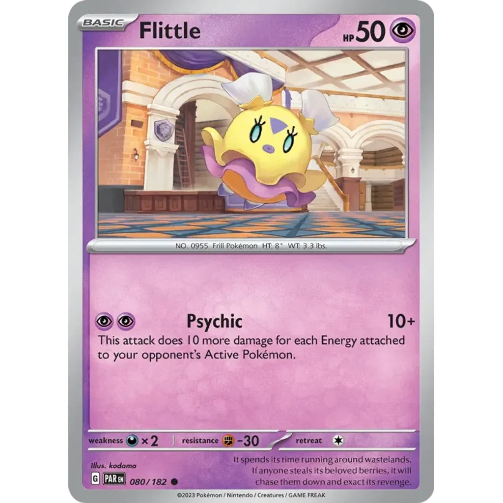 Flittle 080/182 Common Paradox Rift Pokemon Near Mint (NM) przód