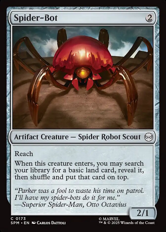 Spider-Bot 173 Common Marvel's Spider-Man Magic: The Gathering Near Mint (NM) przód