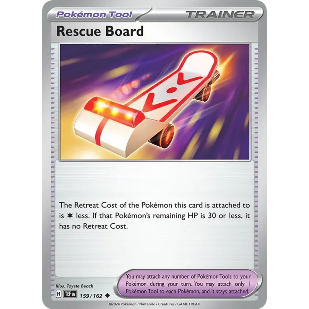 Rescue Board 159/162 Uncommon Temporal Forces Pokemon Near Mint (NM) przód