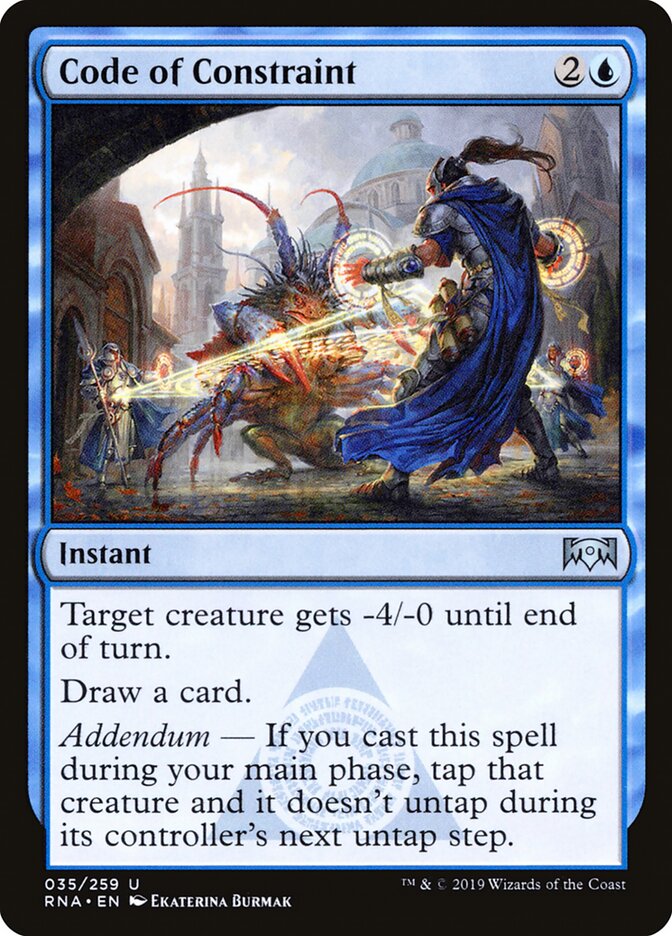 Code of Constraint 35 Uncommon Ravnica Allegiance Magic: The Gathering Near Mint (NM) przód