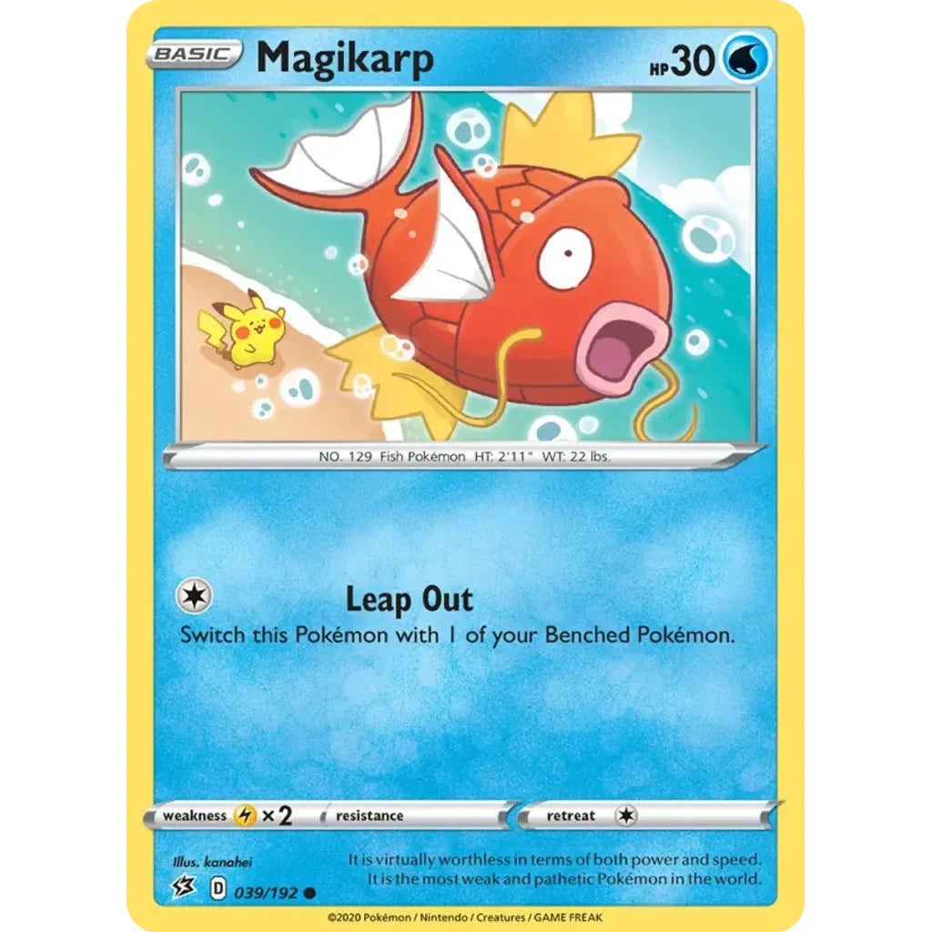Magikarp 039/192 Common Rebel Clash Pokemon Lightly Played (LP) przód