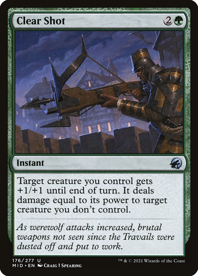 Clear Shot 176 Uncommon Innistrad: Midnight Hunt Magic: The Gathering Near Mint (NM) przód