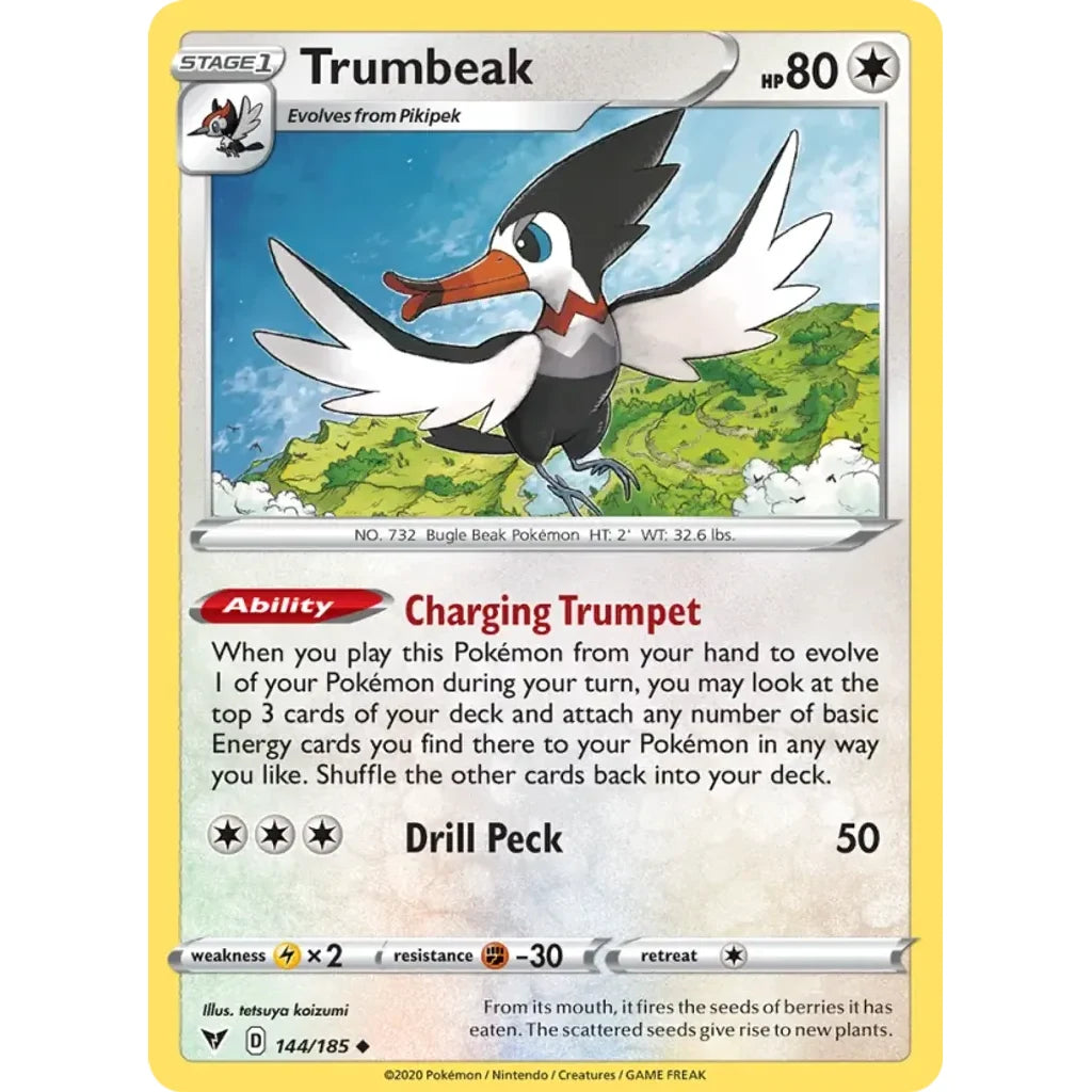 Trumbeak 144/185 Uncommon Vivid Voltage Pokemon Near Mint (NM) przód
