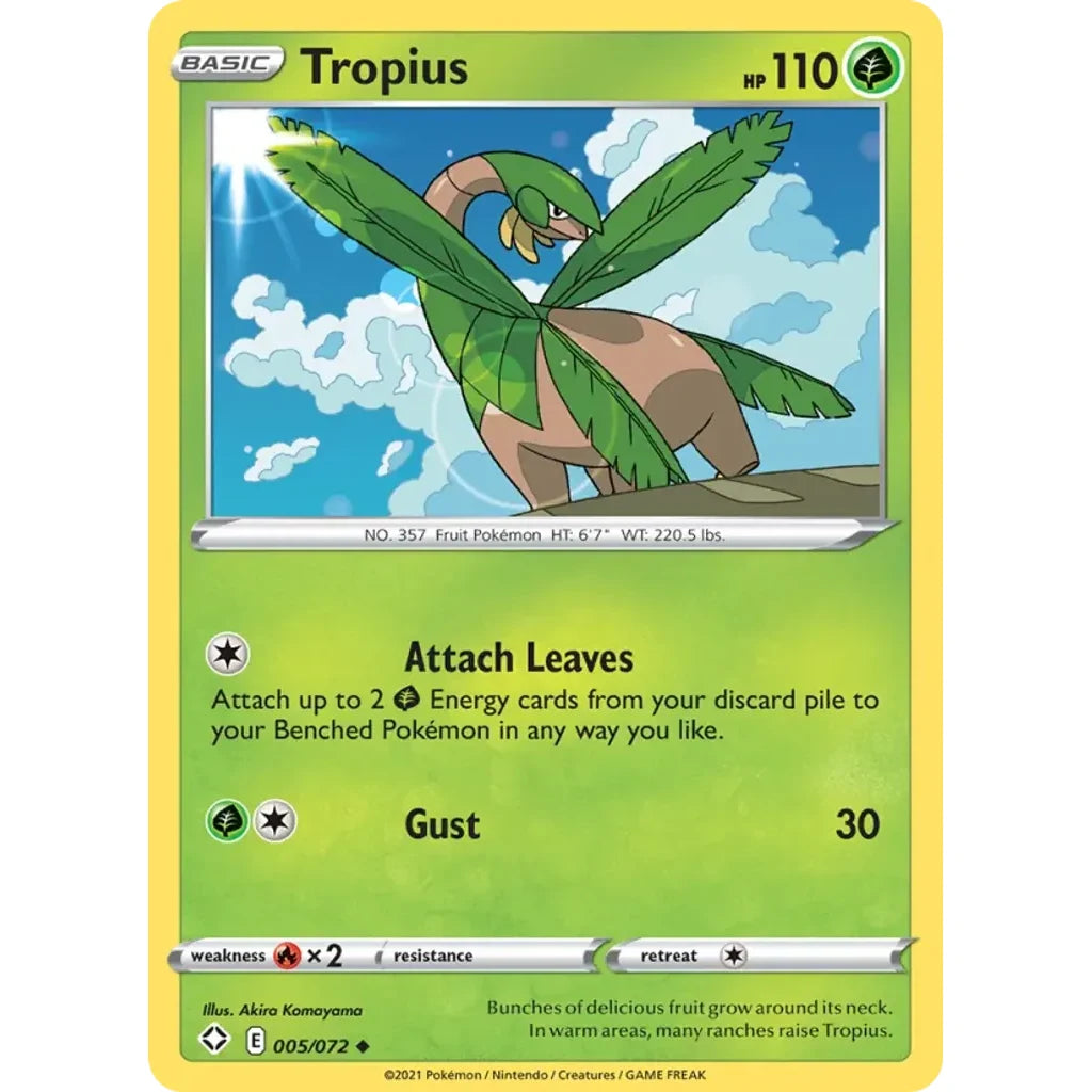 Tropius 005/072 Uncommon Shining Fates Pokemon Lightly Played (LP) przód