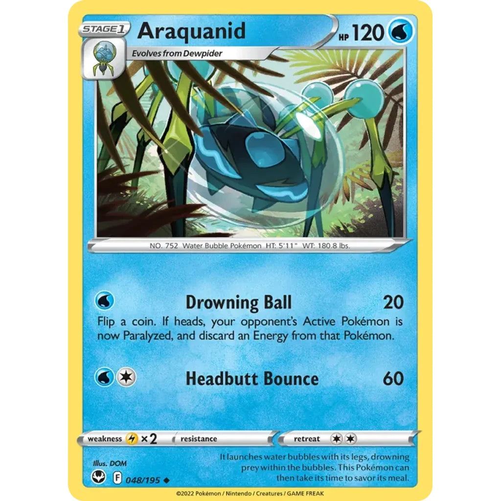 Araquanid 048/195 Uncommon Silver Tempest Pokemon Lightly Played (LP) przód