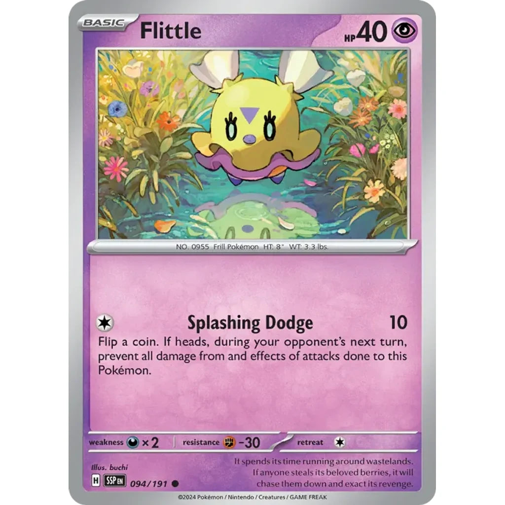 Flittle 094/191 Common Surging Sparks Pokemon Lightly Played (LP) przód