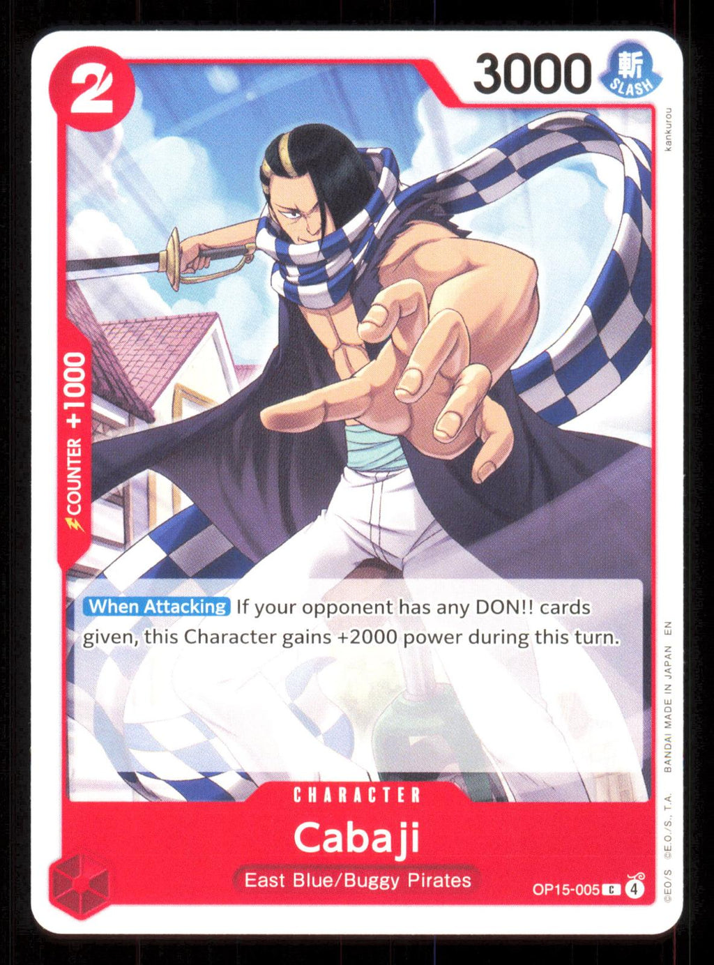 Cabaji OP15-005 Common Adventure on Kami's Island One Piece Near Mint (NM) przód
