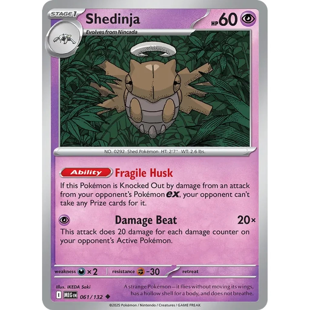 Shedinja 061/132 Uncommon Mega Evolution Pokemon Near Mint (NM) przód