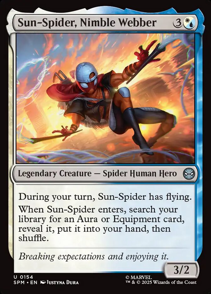 Sun-Spider, Nimble Webber 154 Uncommon Marvel's Spider-Man Magic: The Gathering Near Mint (NM) przód