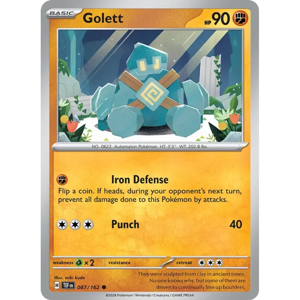 Golett 087/162 Common Temporal Forces Pokemon Near Mint (NM) przód