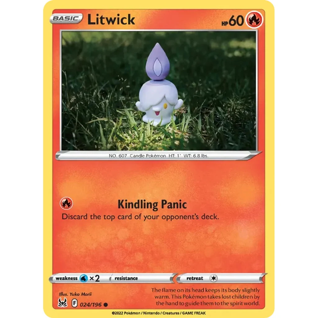 Litwick 024/196 Common Lost Origin Pokemon Near Mint (NM) przód