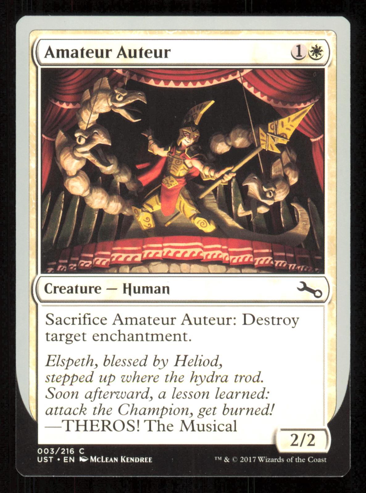 Amateur Auteur (C) 3 Common Unstable Magic: The Gathering Lightly Played (LP) przód