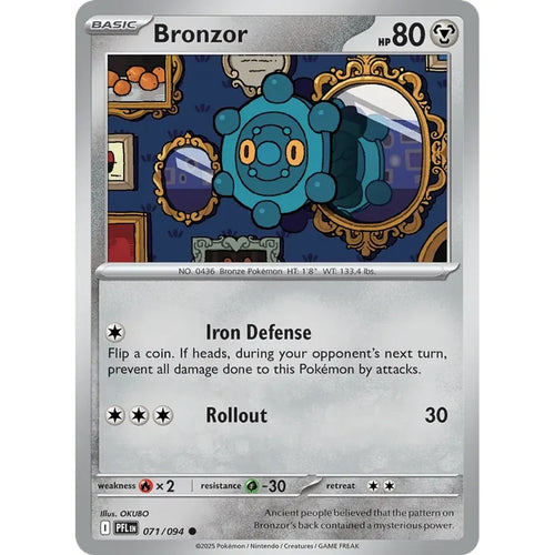 Bronzor 071/094 Common Phantasmal Flames Pokemon Near Mint (NM) przód
