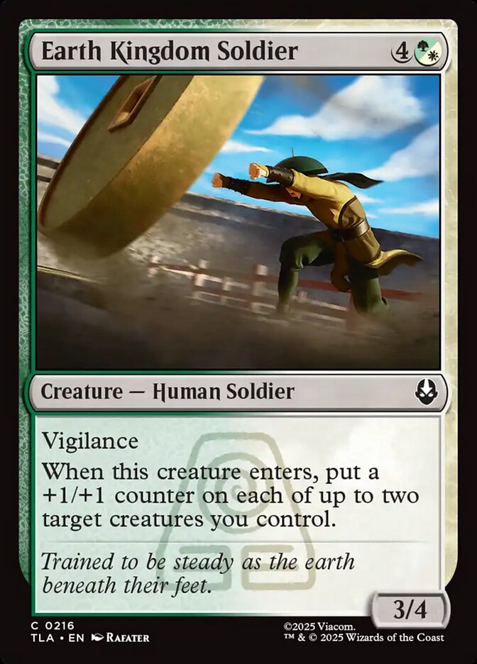 Earth Kingdom Soldier 216 Common Avatar: The Last Airbender Magic: The Gathering Near Mint (NM) przód