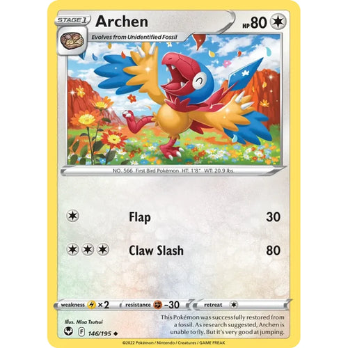 Archen 146/195 Uncommon Silver Tempest Pokemon Near Mint (NM) przód
