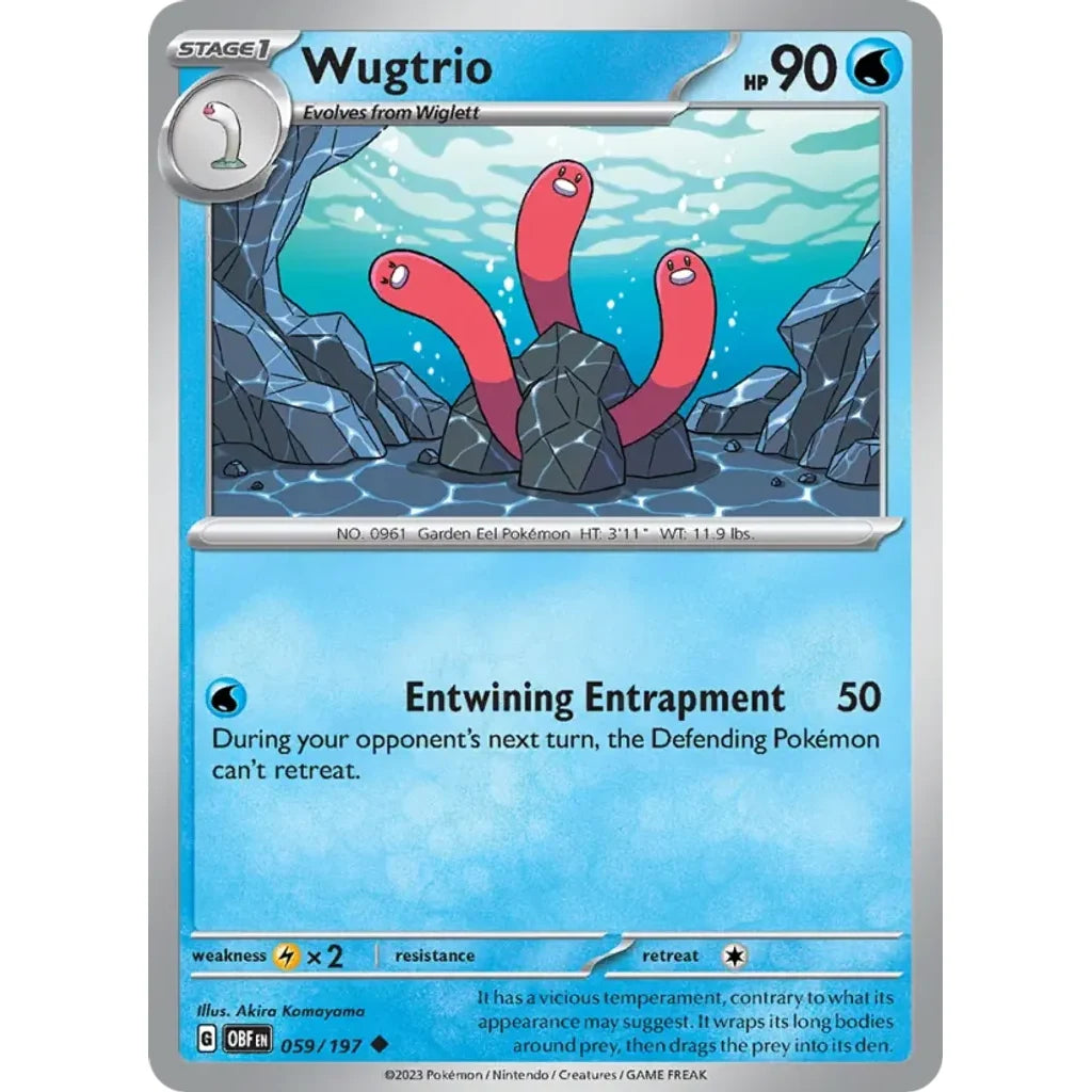 Wugtrio 059/197 Uncommon Obsidian Flames Pokemon Lightly Played (LP) przód