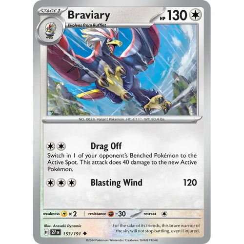 Braviary 153/191 Uncommon Surging Sparks Pokemon Lightly Played (LP) przód
