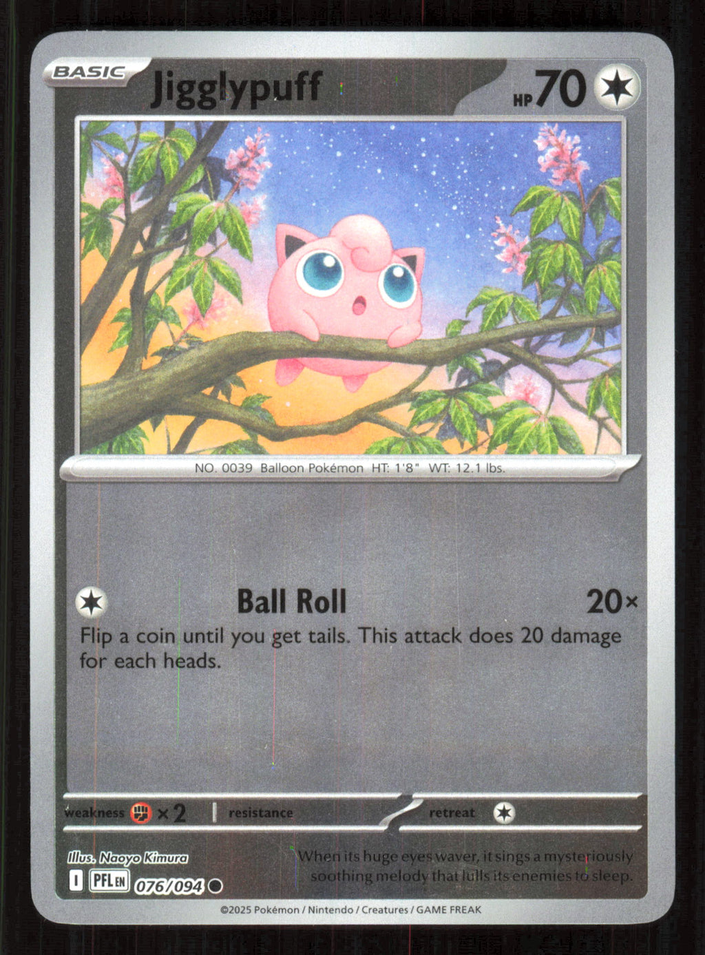 Jigglypuff Common ME02: Phantasmal Flames 076/094 Near Mint (NM) — przód