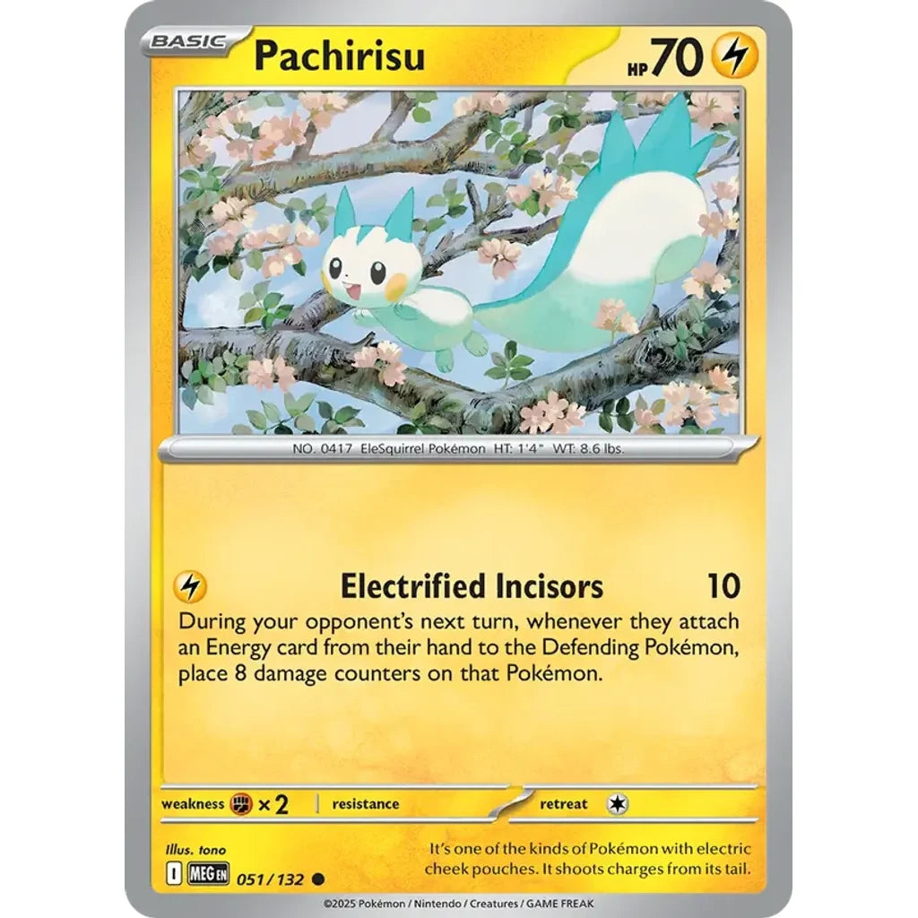 Pachirisu 051/132 Common Mega Evolution Pokemon Near Mint (NM) przód
