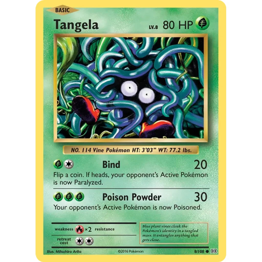 Tangela 8/108 Common Evolutions Pokemon Reverse Holo Near Mint (NM) przód