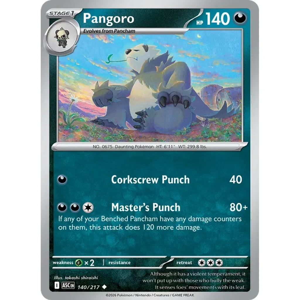 Pangoro 140/217 Uncommon ME: Ascended Heroes Pokemon Near Mint (NM) przód