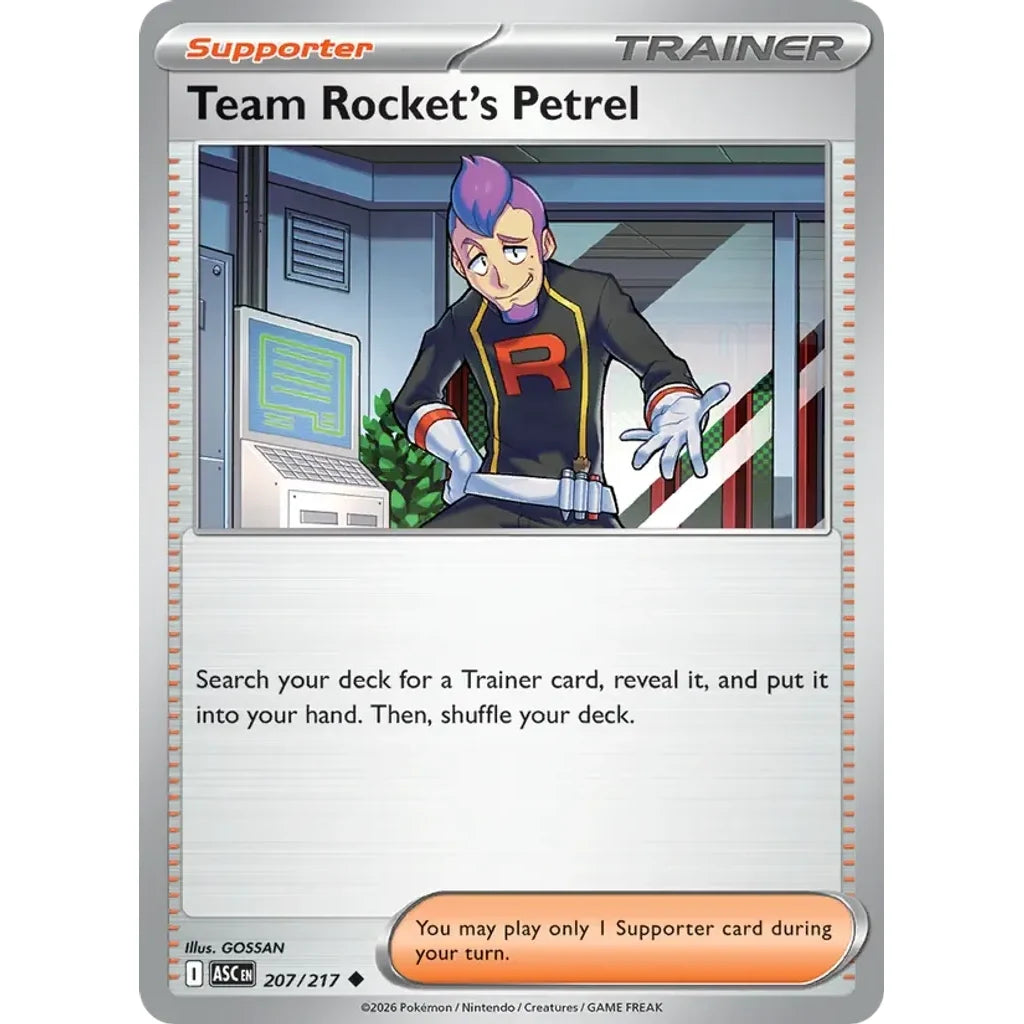 Team Rocket's Petrel 207/217 Uncommon ME: Ascended Heroes Pokemon Lightly Played (LP) przód