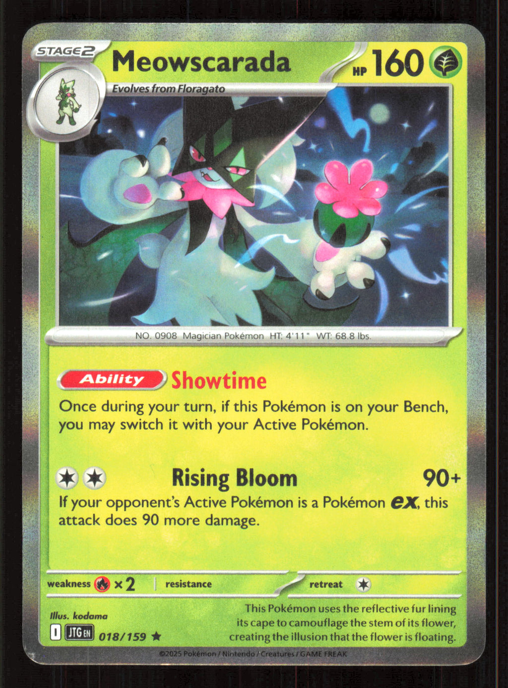 Meowscarada Rare SV09: Journey Together 018/159 Near Mint (NM) — przód
