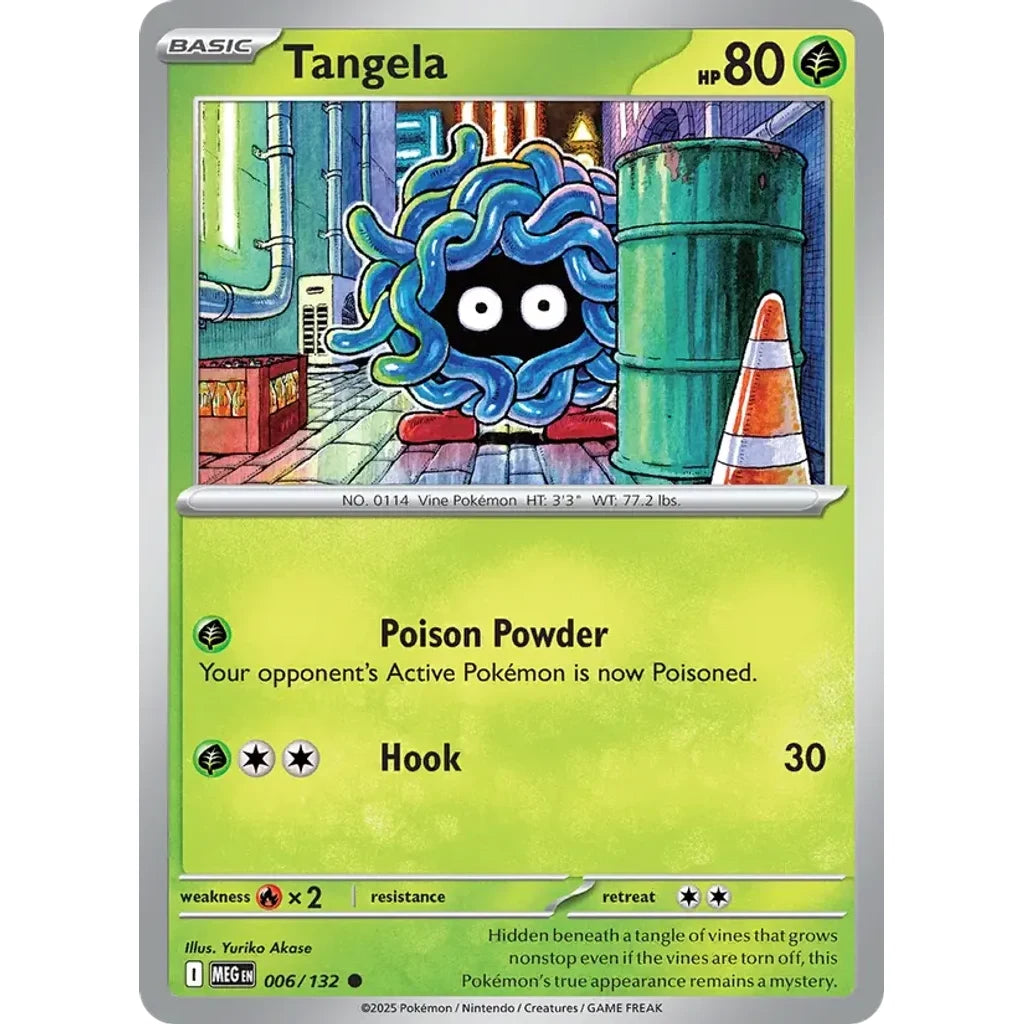 Tangela 006/132 Common Mega Evolution Pokemon Reverse Holo Near Mint (NM) przód