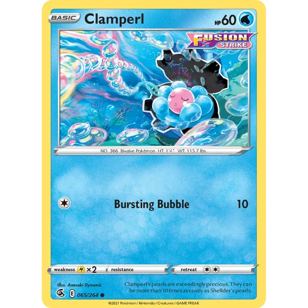 Clamperl 065/264 Common Fusion Strike Pokemon Lightly Played (LP) przód