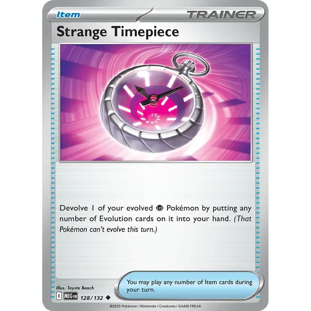 Strange Timepiece 128/132 Uncommon Mega Evolution Pokemon Reverse Holo Near Mint (NM) przód