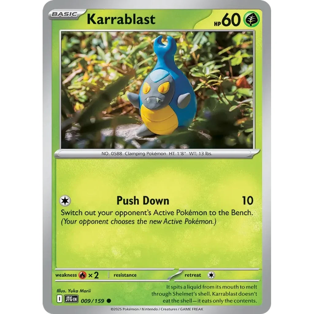 Karrablast 009/159 Common Journey Together Pokemon Reverse Holo Near Mint (NM) przód