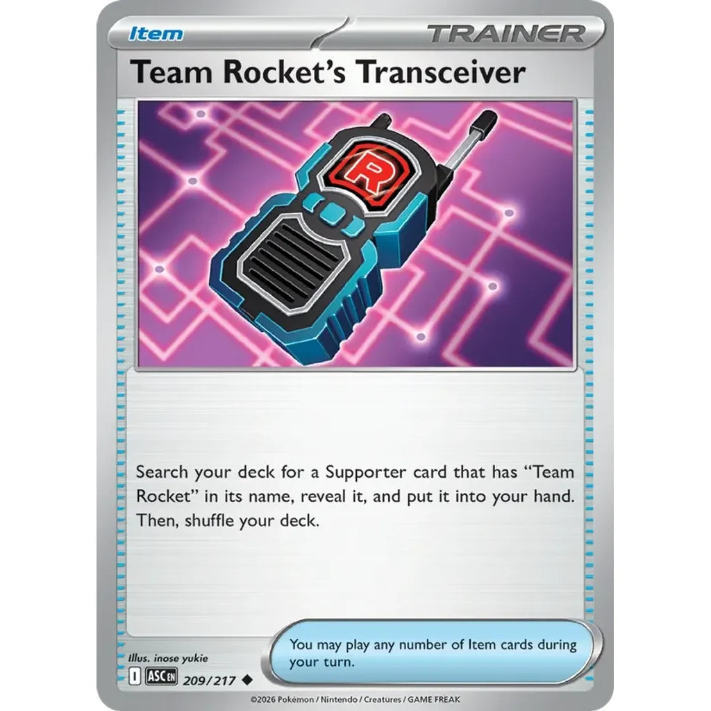 Team Rocket's Transceiver 209/217 Uncommon ME: Ascended Heroes Pokemon Lightly Played (LP) przód