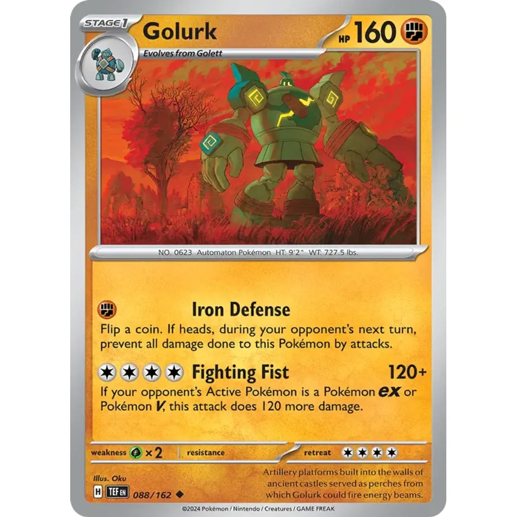 Golurk 088/162 Uncommon Temporal Forces Pokemon Reverse Holo Near Mint (NM) przód