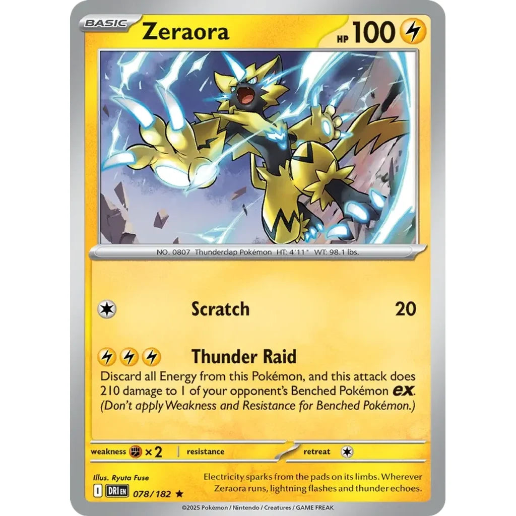 Zeraora 078/182 Rare Destined Rivals Pokemon Holo Near Mint (NM) przód
