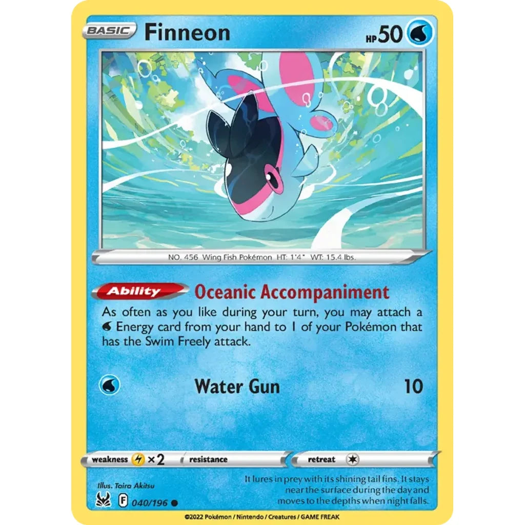 Finneon 040/196 Common Lost Origin Pokemon Near Mint (NM) przód