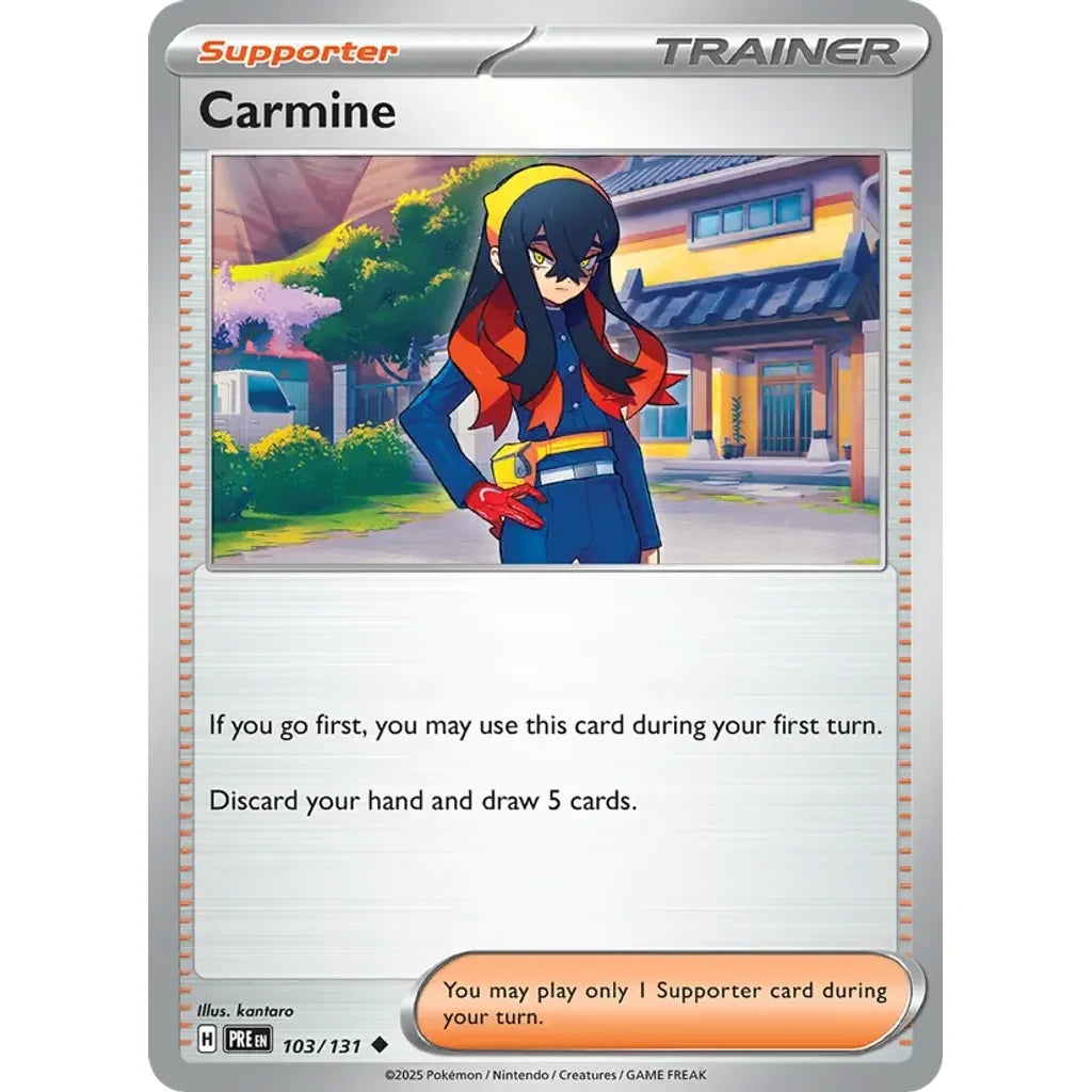 Carmine 103/131 Uncommon SV: Prismatic Evolutions Pokemon Near Mint (NM) przód
