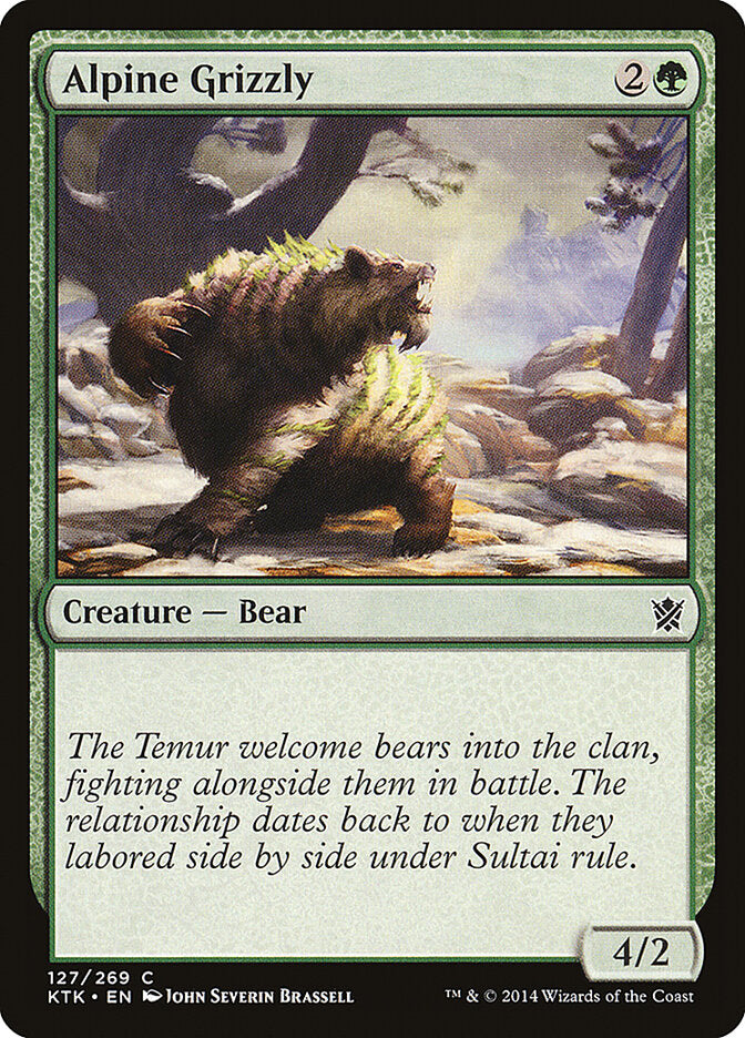 Alpine Grizzly 127 Common Khans of Tarkir Magic: The Gathering Heavily Played (HP) przód