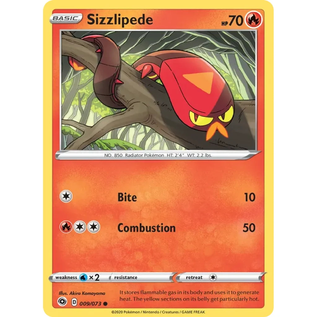 Sizzlipede 009/073 Common Champion's Path Pokemon Near Mint (NM) przód