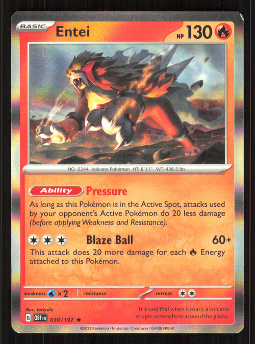 Entei Rare SV03: Obsidian Flames 030/197 Near Mint (NM) przód