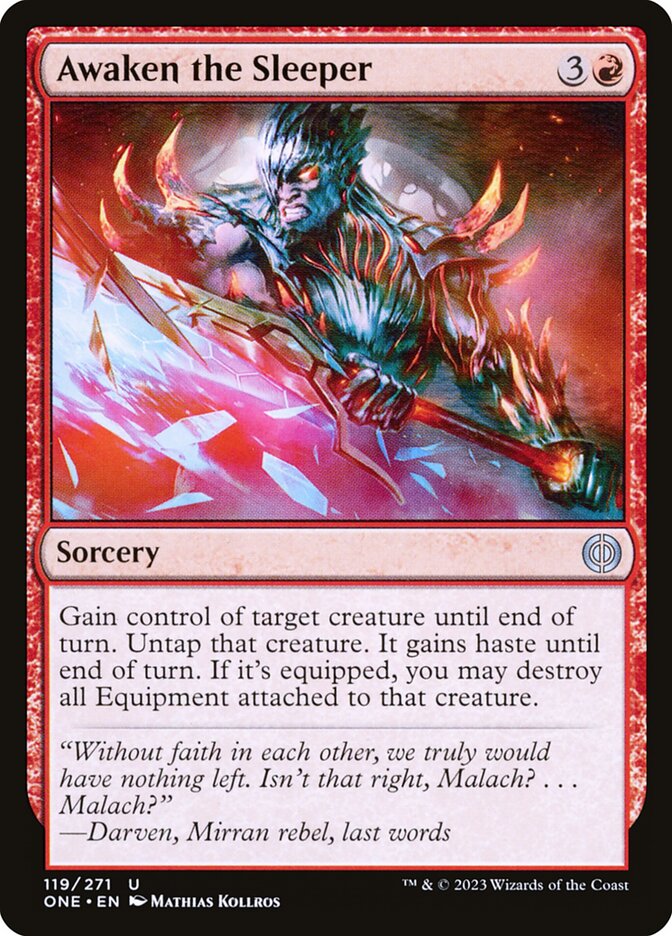 Awaken the Sleeper 119 Uncommon Phyrexia: All Will Be One Magic: The Gathering Near Mint (NM) przód