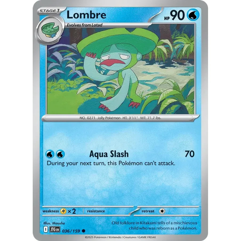 Lombre 036/159 Common Journey Together Pokemon Reverse Holo Near Mint (NM) przód