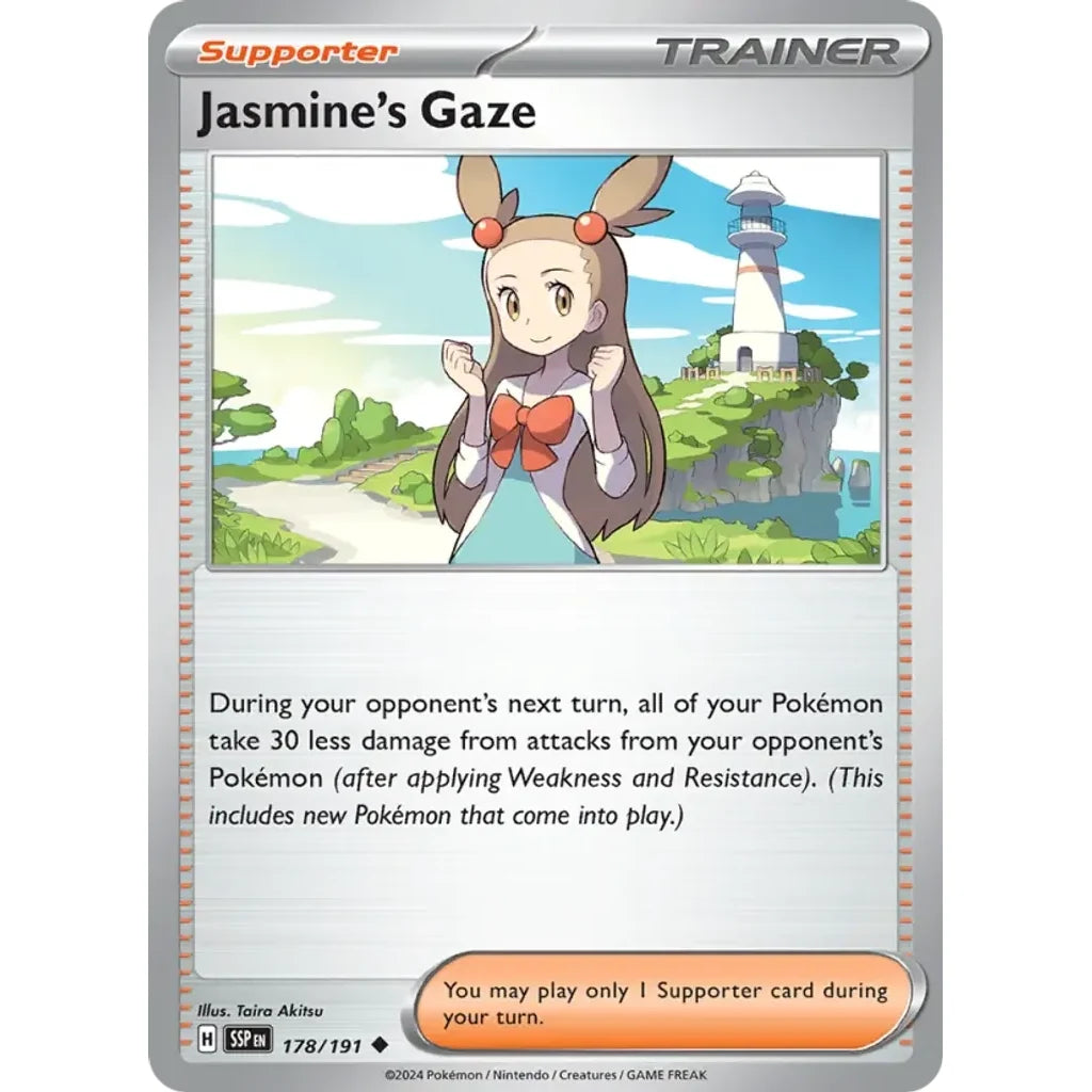 Jasmine's Gaze 178/191 Uncommon Surging Sparks Pokemon Lightly Played (LP) przód