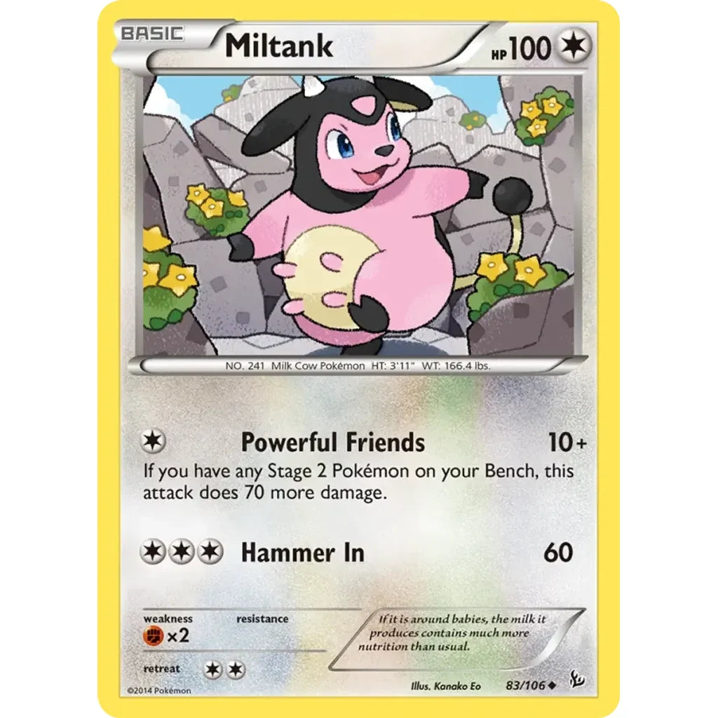 Miltank 83/106 Uncommon Flashfire Pokemon Lightly Played (LP) przód