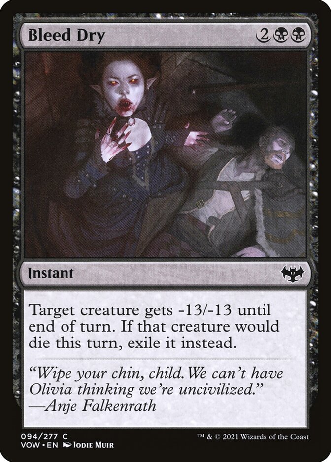 Bleed Dry 94 Common Innistrad: Crimson Vow Magic: The Gathering Near Mint (NM) przód